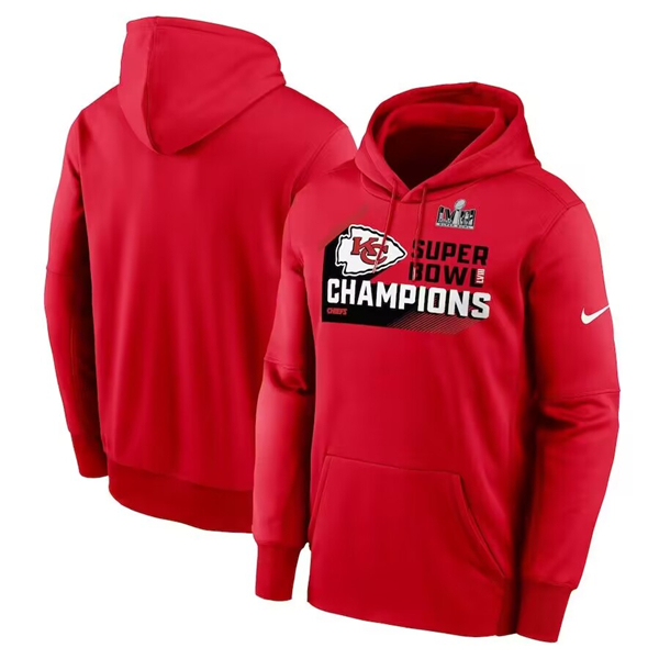 Men's Kansas City Chiefs Red Super Bowl LVIII Champions Statement Therma Performance Pullover Hoodie Men's Kansas City Chiefs Red Super Bowl LVIII Champions Statement Therma Performance Pullover Hoodie